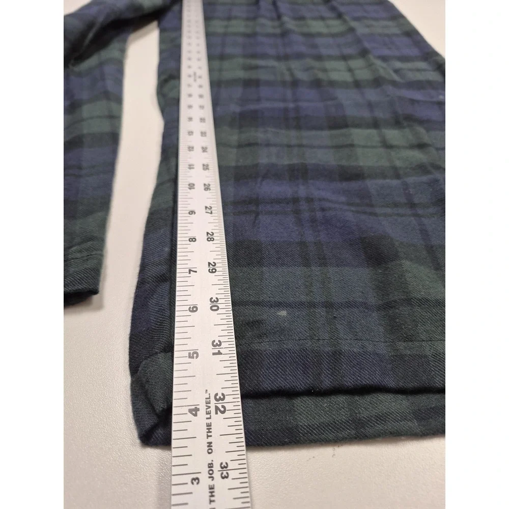 VTG Polo Ralph Lauren Pants Mens L Blue Plaid Flannel Sleepwear Drawstring FLAW